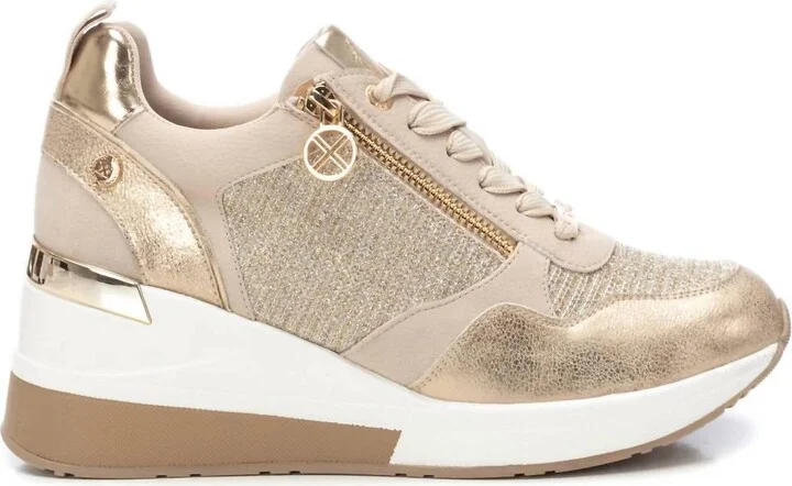 Women's Wedge Fashion Sneakers In Gold