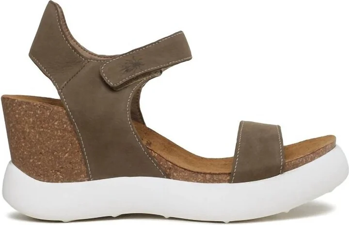 Women's Wedge Sandal In Khaki Cupido