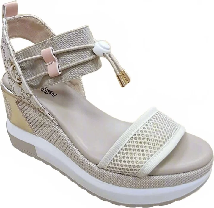 Women's Wedge Sandal In Taupe/rose/gold