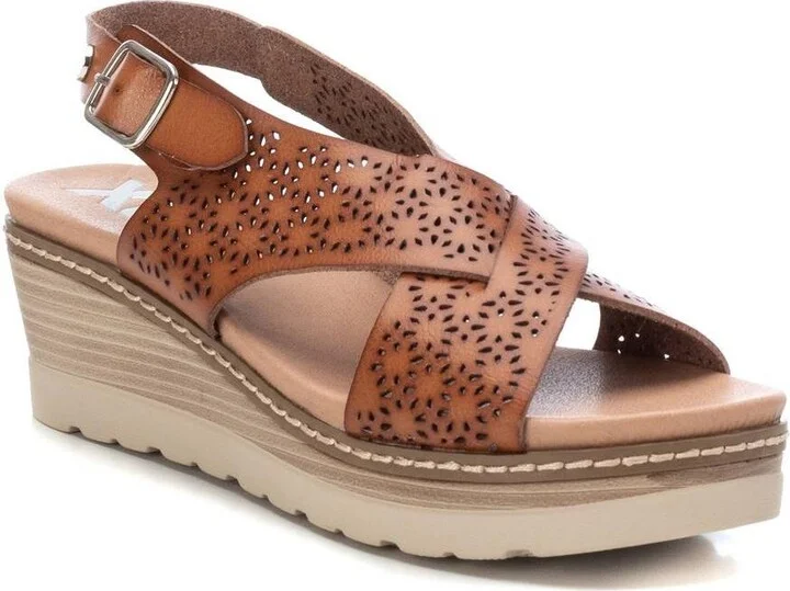 Women's Wedge Sandals By Xti, Medium Brown - Image 3