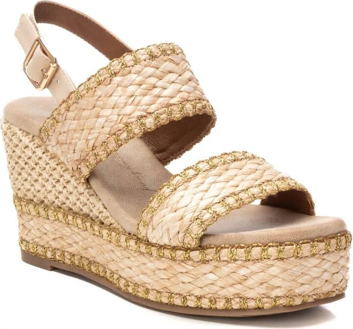 Women's Wedge Sandals In Beige
