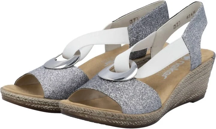 Women's Wedge Sandals In Old Silver