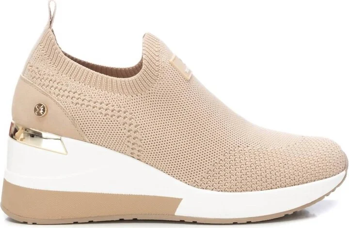 Women's Wedge Sneakers In Beige