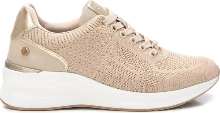 Women's Wedge Sneakers In Beige