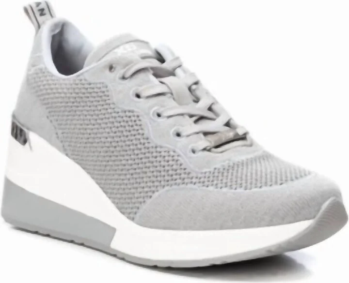 Women's Wedge Sneakers In Grey