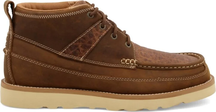 Women's Wedge Sole Boot In Distressed Saddle & Cognac