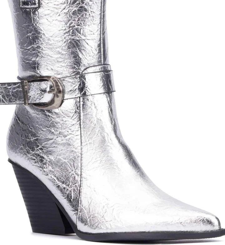 Women's Wesley's Wedge Boots In Silver