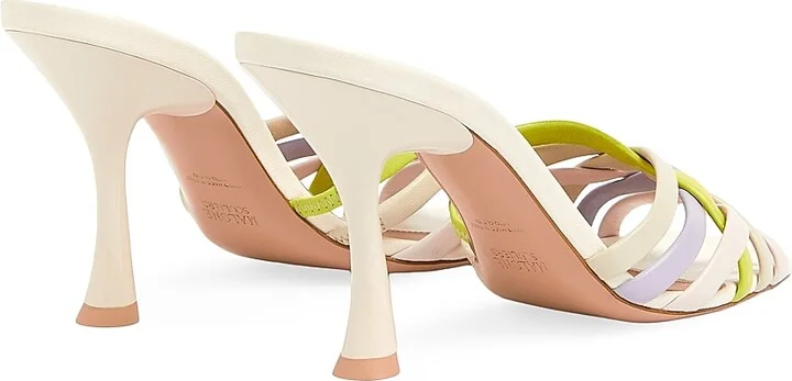 Women's West 90MM Woven Leather Sandals - Pastel Multicolour - Size 10 - Image 4