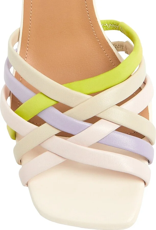 Women's West 90MM Woven Leather Sandals - Pastel Multicolour - Size 10 - Image 5
