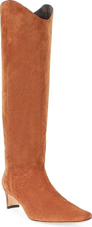 Women's Western Suede Wally Boots - Tan - Size 5 - Image 2