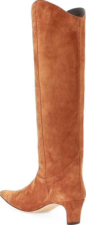 Women's Western Suede Wally Boots - Tan - Size 5 - Image 3