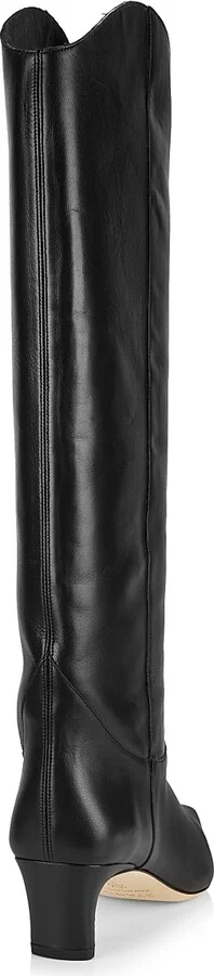 Women's Western Wally 50MM Leather Knee-High Boots - Black - Size 5 - Image 3