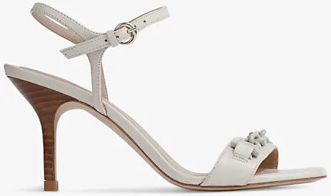 Womens Whi-Off White Ivonne Heeled Leather Sandals Eur 37 / 4 Uk Women