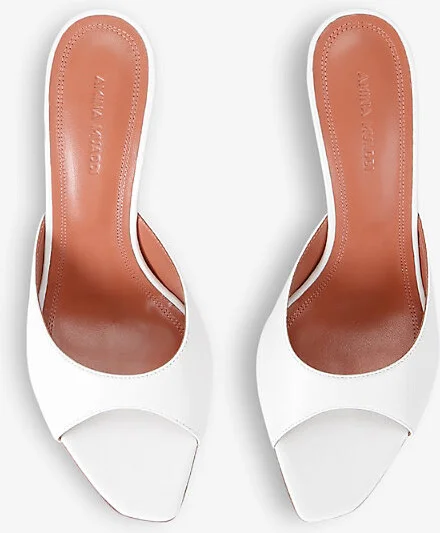 Womens White Alexa 90 Leather Heeled Mules Eur 38/5 Uk Women - Image 2