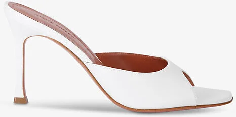 Womens White Alexa 90 Leather Heeled Mules Eur 38/5 Uk Women