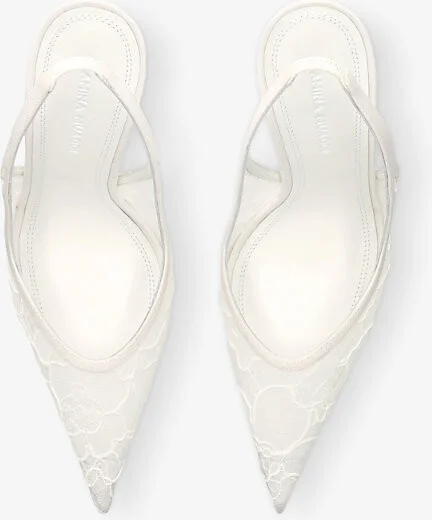 Womens White Anok 105 Lace Slingback Courts Eur 39.5 / 6.5 Uk Women - Image 2