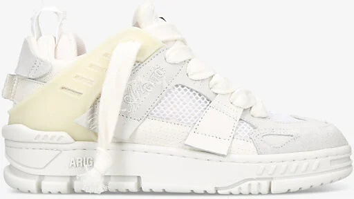 Womens White Area Patchwork Leather and Woven Mid-Top Trainers Eur 38/5 Uk Women