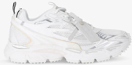 Womens White Be Right Back Mesh and Faux-Leather Low-Top Trainers Eur 44.5 / 10.5 Uk Men