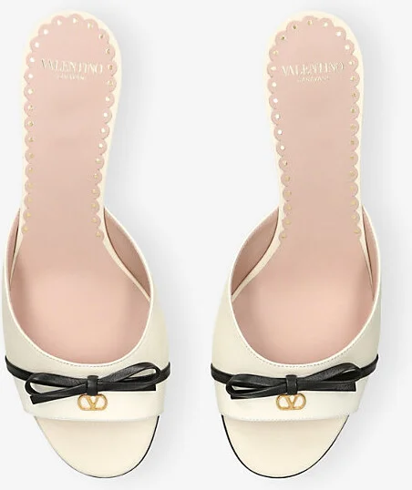 Womens White Bepointy 45 Leather Kitten-Heel Mules Eur 41 / 8 Uk Women - Image 2