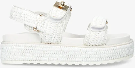 Womens White Bigmona Raffia Sandals Eur 38/5 Uk Women