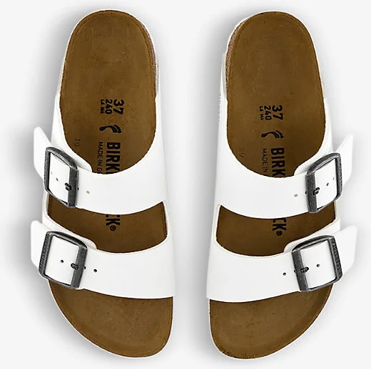 Womens White Birko Arizona Patent Faux-Leather Sandals Eur 41 / 8 Uk Women - Image 2