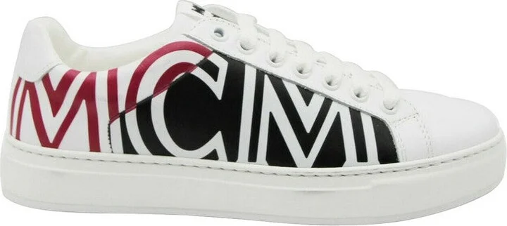 Women's White / Black Leather Logo Low Top Sneaker (36 EU / 6 US) - Image 2