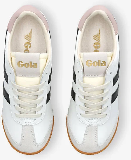 Womens White/Blk Elan Leather Low-Top Trainers Eur 39 / 6 Uk Women - Image 2