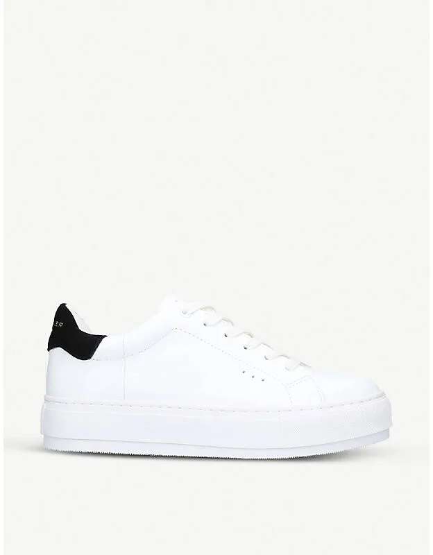 Womens White/Blk Laney Leather Trainers Eur 36 / 3 Uk Women