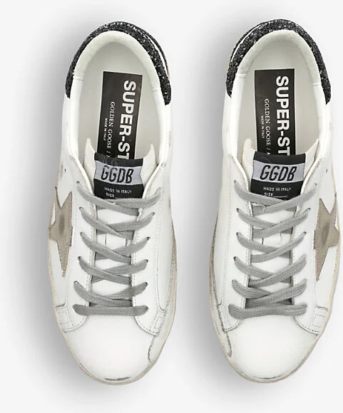 Womens White/Blk Superstar 11538 Brand-Patch Leather Low-Top Trainers Eur 40 / 7 Uk Women - Image 2