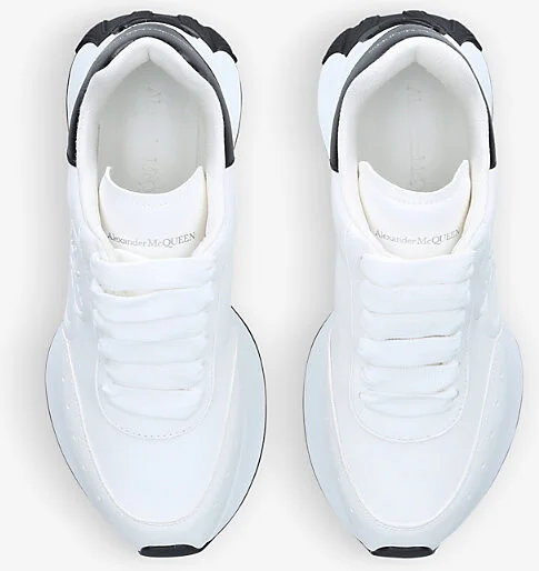 Womens White/Blk Women's Sprint Runner Logo-Embossed Leather Trainers Eur 37.5 / 4.5 Uk Women - Image 2