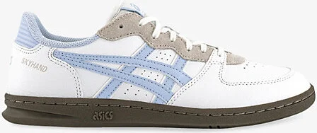Womens White Blue Fade Skyhand Og Faux-Leather and Suede Low-Top Trainers 7