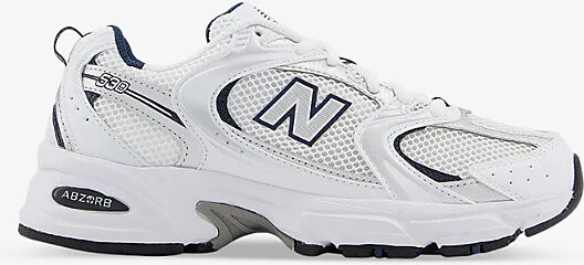 Womens White Blue Mr530 Logo-Embossed Leather and Mesh Low-Top Trainers Eur 41.5 / 8.5 Uk Women