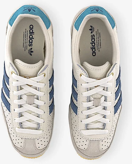 Womens White Blue Offwhite Japan Suede and Leather Low-Top Trainers 3.5 - Image 2