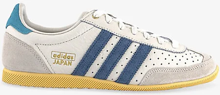 Womens White Blue Offwhite Japan Suede and Leather Low-Top Trainers 3.5