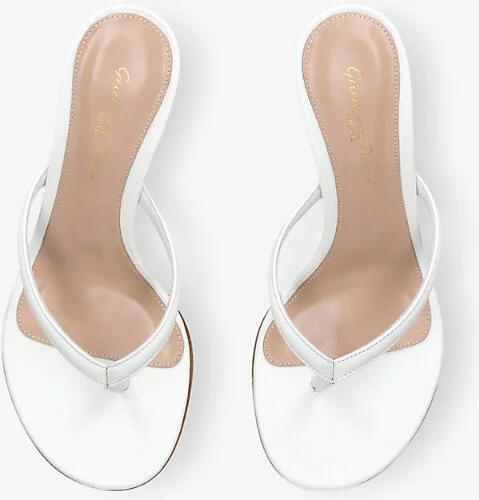 Womens White Calypso Leather Heeled Sandals Eur 38/5 Uk Women - Image 2