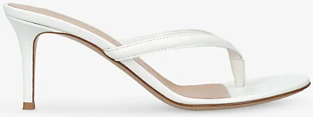 Womens White Calypso Leather Heeled Sandals Eur 38/5 Uk Women