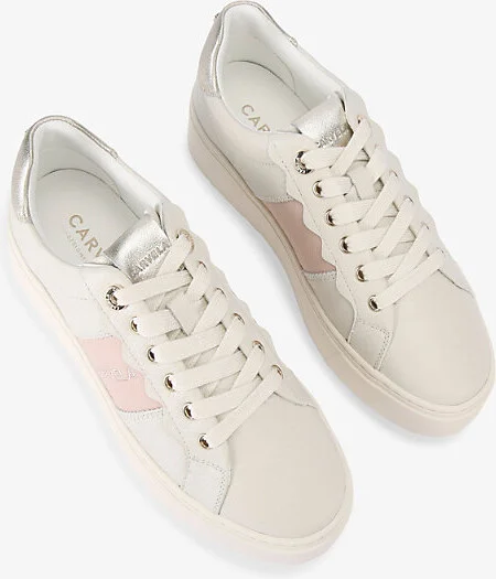 Womens White Castella Branded Leather Low-Top Trainers Eur 41 / 8 Uk Women - Image 2