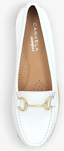 Womens White Click Horsebit-Embellished Leather Loafers Eur 41 / 8 Uk Women - Image 2