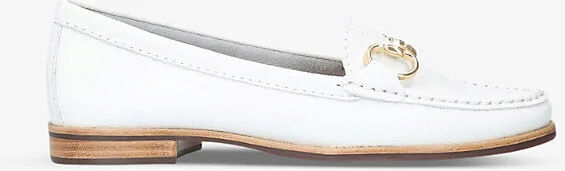 Womens White Click Horsebit-Embellished Leather Loafers Eur 41 / 8 Uk Women