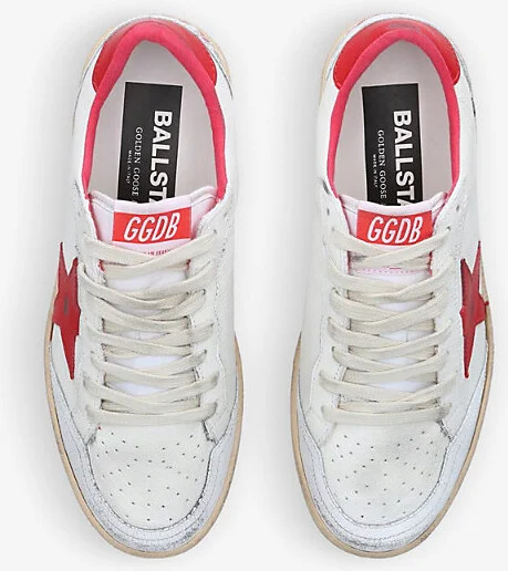 Womens White/Comb Ball Star 10275 Leather Low-Top Trainers Eur 40 / 7 Uk Women - Image 2