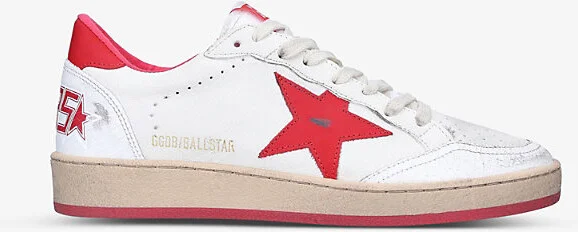 Womens White/Comb Ball Star 10275 Leather Low-Top Trainers Eur 40 / 7 Uk Women