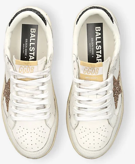 Womens White/Comb Ball Star 10471 Leather Low-Top Trainers Eur 37 / 4 Uk Women - Image 2