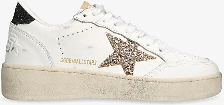 Womens White/Comb Ball Star 10471 Leather Low-Top Trainers Eur 37 / 4 Uk Women