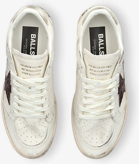 Womens White/Comb Ball Star 12247 Leather Low-Top Trainers Eur 39 / 6 Uk Women - Image 2