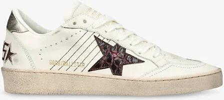 Womens White/Comb Ball Star 12247 Leather Low-Top Trainers Eur 39 / 6 Uk Women
