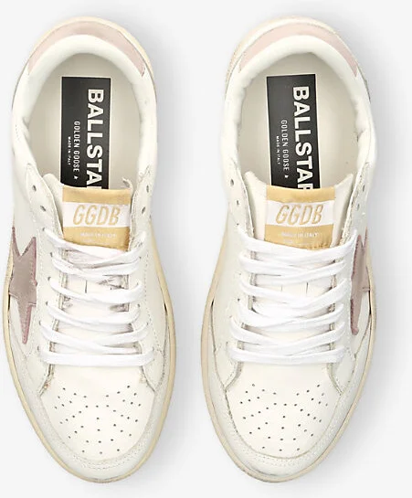 Womens White/Comb Ball Star 2 10310 Leather Low-Top Trainers Eur 38/5 Uk Women - Image 2