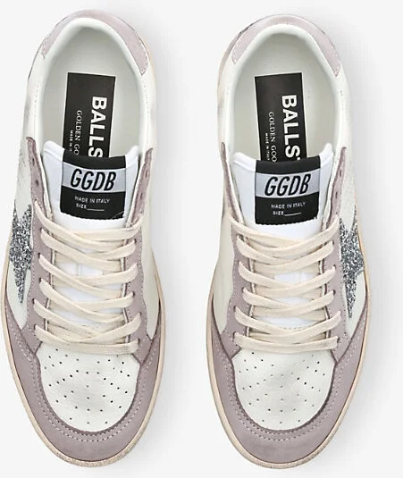 Womens White/Comb Ball Star Leather Low-Top Trainers Eur 40 / 7 Uk Women - Image 2