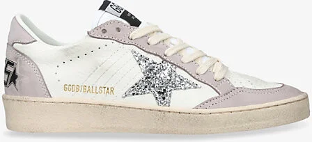 Womens White/Comb Ball Star Leather Low-Top Trainers Eur 40 / 7 Uk Women