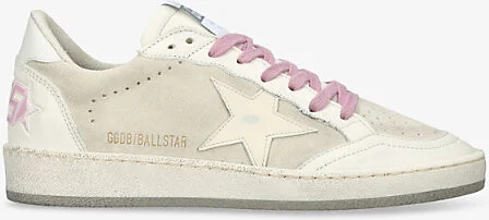 Womens White/Comb Ball Star Low-Top Suede Leather Trainers Eur 37 / 4 Uk Women