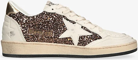 Womens White/Comb Ballstar 11425 Glitter-Embellished Leather Low-Top Trainers Eur 39 / 6 Uk Women